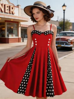 Tonval Sweetheart Neck Spaghetti Strap Double Breasted Long Dress 50s Pinup Vintage Polka Dot Women Party Sexy Dresses