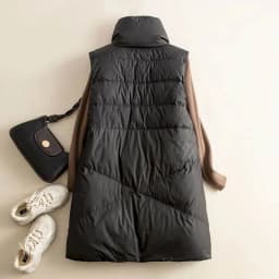 Waistcoats for Women Stand Collar Vests Casual Cotton Added Cardigans Korean Style Loose Mid Length Quilted Jacket Women Tops