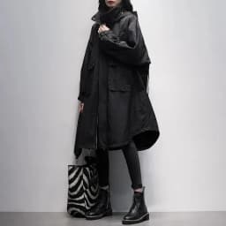 Autumn 2026 New Korean Version of Black Hooded Long Sleeve Leisure With Loose and Slimming Long Trench Coat For Women to Commute