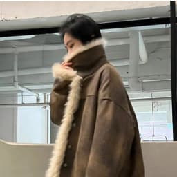 Lamb Wool Fur one Cotton-Padded fUR Coat 2024 Winter Fatty Senior Sense Plus Cashmere Thick Cotton-Padded Coat Jacket Zichao X4