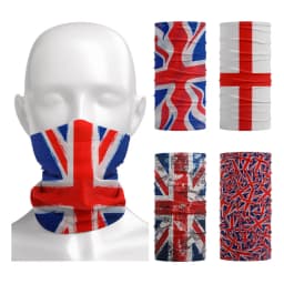UK Union Flag Neck Tube Bandana Great Britain Headwear Seamless Neck Gaiter Headwrap Face Mask England Flag Print Cycling Scarf