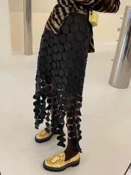 CHICEVER Tassel Panel Skirt For Women High Waist Patchwork Dot Irregular Hem Casual Skirts Female Fashion New Clothing Style