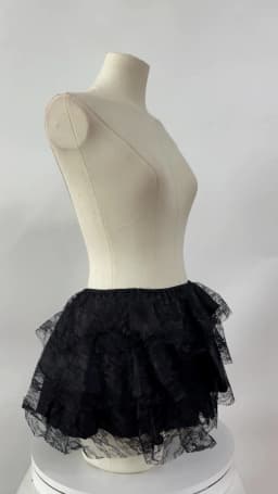 Women Gothic Sexy Floral Lace Mesh Tulle Mini Pleated Skirt Showgirl Fashion Party Dance Skirts Layered Ruffled Plus Size S-6XL
