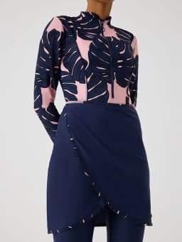 3PCS/Set Islamic Burkini Femmes Modest Swimwear Women Long Sleeve Muslim Swimsuit Hijab Pant Top Leopard