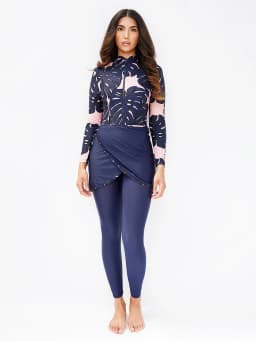 3PCS/Set Islamic Burkini Femmes Modest Swimwear Women Long Sleeve Muslim Swimsuit Hijab Pant Top Leopard