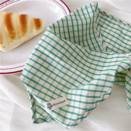 Cotton and Linen Triangle Scarves Scarf Plaid Bandanas Turban with Strap Rope Spring Summer Autumn Head Wrap Headscarf for Women
