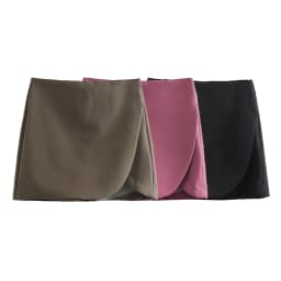 ZEVITY New Women Fashion Solid Color Asymmetrical Shorts Skirts Female Side Zipper Casual Hot Shorts Chic Pantalone Cortos P3013