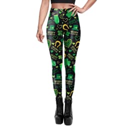 VIP FASHION St.Patrick's Day Festival Style Pants Women's Printed Elastic Christmas Skinny Leggings Gothic Fitness Slim Pant