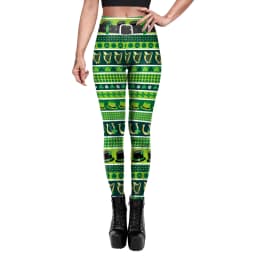 VIP FASHION St.Patrick's Day Festival Style Pants Women's Printed Elastic Christmas Skinny Leggings Gothic Fitness Slim Pant