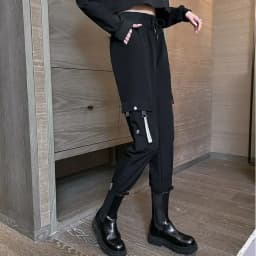 Big Pockets Cargo Pants Women High Waist Ankle-length Trousers Female Casual Basic Loose Streetwear Hip Hop Joggers Pants