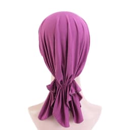 Elastic Women Modal Cotton Ruffle Turban Caps Muslim Headscarf Bonnet Pre-Tied Hijab Headwrap Cap Soft Lady Hair Loss Chemo Cap