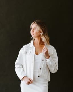 Pearl Detailing Custom Denim Jacket Custom Bride Jean Jacket Mrs White Engagement PERSONALIZED Name Rose Gold Outwear Women Coat