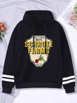 World Famous Beets Schrute Farms Crop Printing Prints Sweatshirt Women'S Warm Softsportshirt Casual Hoodies Loose Female Tops