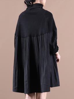 Amax luluE 2024 Womens Korean Patchwork Elegant Sweaters Winter Turtleneck Design Loose Jumpers Leisure Solid Vintage Pullover
