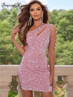 Sexy Backless Sequin Mini Summer Dress Women 2026 Elegant Luxury Bodycon Club Birthday Party Dress Prom Evening Dresses Vestidos