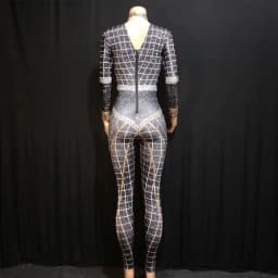 Fashion Rhinestones Jumpsuit Crystal Pearl Sexy Women Jumpsuits Spandex Party Nightclub Birthday Pole Dance Singer Stage Costume