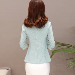 Elegant Women's Stripe 3/4 Sleeve Suit Jacket 2026 Spring Summer Thin Slim Outwear Single Button Female Office Blazer Coat Tops