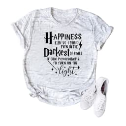 Happiness Can Be Found In The Darkest of Times T-shirt HP Inspired Shirt Dumbledore Quote Wizard Tee Magic School Tops