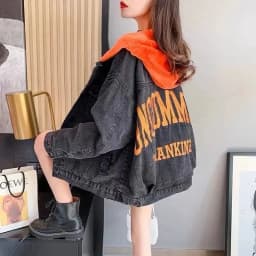 Plus Velvet Thickening 2022 Winter Denim Jacket Women's Hooded Embroidery Loose Warm Cotton Clothes Cotton Clothes Ins Tide W228