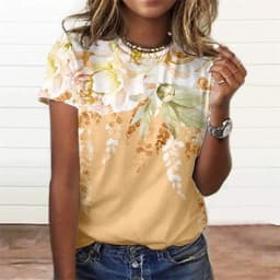 Summer Fashion Women'S T-Shirt 3d Floral Print Tee Large Size Tops Woman Clothing Everyday Female Top Women Short Sleeve T Shirt