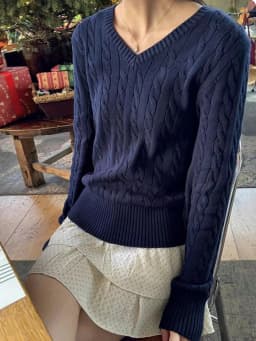 Solid Twisted Flower Knitted Sweater For Women Autumn Winter Cotton V Neck Slim Pullovers Tops Sweet Preppy Style Jumper Y2k