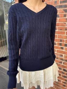 Solid Twisted Flower Knitted Sweater For Women Autumn Winter Cotton V Neck Slim Pullovers Tops Sweet Preppy Style Jumper Y2k