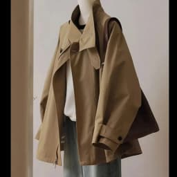 Female Double Layered Collar Trench Coat 2026 Autumn New Women's Color Contrast Design Sense Fashionable And Jacket With Lining