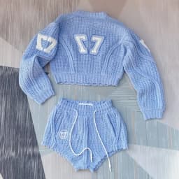 Girls Suit Knitting 2026 New Fashion Summer Korean Ladylike Sweet 2 Pic Set Full Zipper O-Neck Elastic Waist Solid Shorts Sex