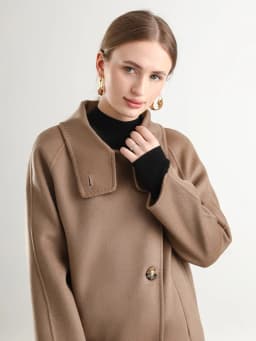 Pure Wool Trench Coat 100% Woolen Overcoat Dense Fabric New Women Turn-down Collar Handmade Long Coat Winter Jacket #20