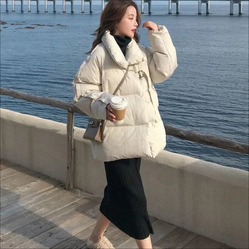 2026 Autumn Winter Puffer Coat Women Thick Down Cotton Padded Jacket Overcoat Female Fashion Casual Loose Parkas Woman
