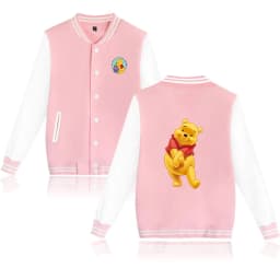 Winnie the Pooh Baseball Jacket Men Women Hip Hop Harajuku Jackets Streetwear Boys Girls Loose College Coats