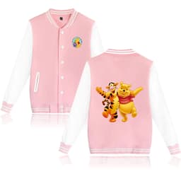 Winnie the Pooh Baseball Jacket Men Women Hip Hop Harajuku Jackets Streetwear Boys Girls Loose College Coats