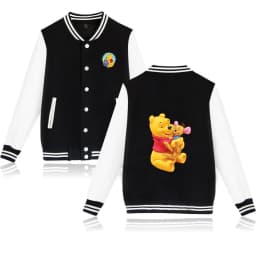 Winnie the Pooh Baseball Jacket Men Women Hip Hop Harajuku Jackets Streetwear Boys Girls Loose College Coats