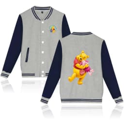 Winnie the Pooh Baseball Jacket Men Women Hip Hop Harajuku Jackets Streetwear Boys Girls Loose College Coats