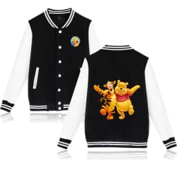 Winnie the Pooh Baseball Jacket Men Women Hip Hop Harajuku Jackets Streetwear Boys Girls Loose College Coats
