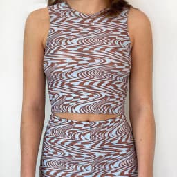 90s Aesthetics Striped Print Crop Tops Y2K Summer Streetwear Sleeveless O-neck Green Baby Tanks Women 2021 Sexy Vests