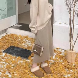 Xpqbb Gentle Style Knitted Skirts for Women Autumn Winter All-Match High Waist Long Skirt Woman Korean Temperament Midi Skirts