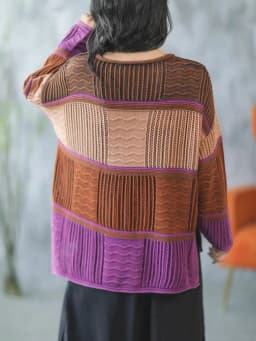 Amax LuluE 2025 Winter Luxury Knitted Pullover Womens Fashion Loose Striped Big Size Sweaters Ladies Casual Elegant Warm Jumpers