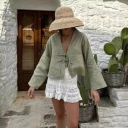 2024 Summer White Lace Up Shirts For Women‘s Elegant Loose Long Sleeve V-neck Blouse Female Solid Causal Street Chic lady Tops