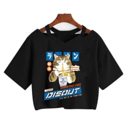 Streetwear Funny Cat T Shirt Crop Top Women Shirt Cropped Graphic Ulzzang T-shirt 90s Tshirt Top Tee Female Gothic
