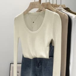 DUOJIHUI New Chic Neck Slim Knitting Autumn Female T-shirts Simple Casual Fashion Office Ladies Basic Solid Color Women T-shirts