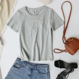 94% Cotton Summer Fashion Women T Shirt Basic O-Neck Girls Tops Black Tee Shirt Femme Camisetas De Mujer M30146