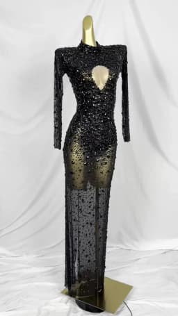 Obsidian Black Crystal Beading Prom Dress for Black Girls Long Ladies Dresses Special Occasions Sexy Party Gowns Cuican