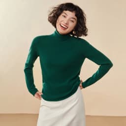 Women's Pullover Autumn/Winter 100% Cashmere Sweater Casual Knitted Sweater High Collar Loose Tops Basic Pile Collar Blouse
