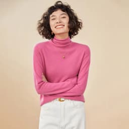 Women's Pullover Autumn/Winter 100% Cashmere Sweater Casual Knitted Sweater High Collar Loose Tops Basic Pile Collar Blouse