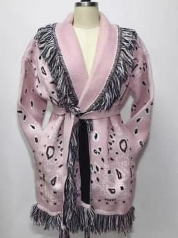 WQJGR High Quality Jacquard Cardigan Sweater Women Wool Cashmere Kniited Tassel Loose Full Sleeve Fashion Autumn Winter