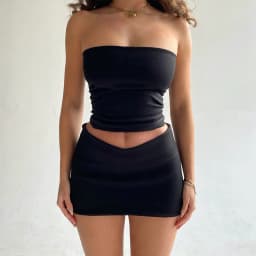 Hugcitar-Top Corto De Tubo Con Pliegues Sin Mangas Conjunto De 2 Piezas A Juego Ropa De Calle De Moda De Verano Ropa De Playa