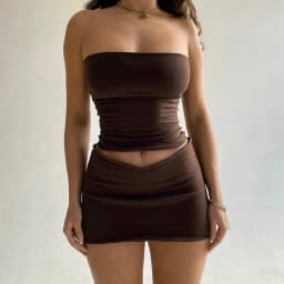Hugcitar-Top Corto De Tubo Con Pliegues Sin Mangas Conjunto De 2 Piezas A Juego Ropa De Calle De Moda De Verano Ropa De Playa