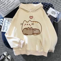 2020 Funny The Cat Hoodie Women Fashion Kawaii Korean Harajuku Sweatshirt Female 90s Cartoon Clothes Female Hood Oversized Girls