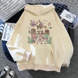2020 Funny The Cat Hoodie Women Fashion Kawaii Korean Harajuku Sweatshirt Female 90s Cartoon Clothes Female Hood Oversized Girls